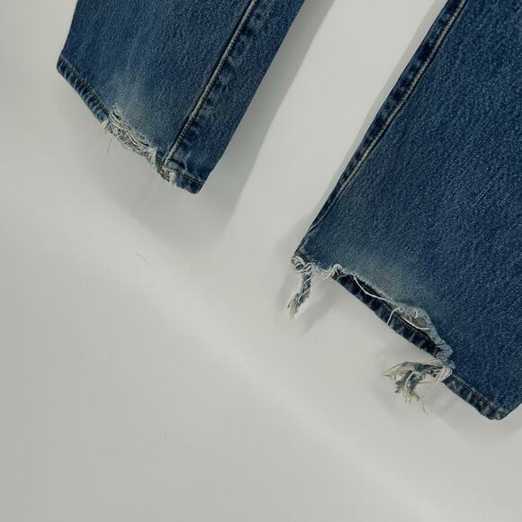 Vintage y2k Mens 34x36 distressed 501 levi's button fly medium blue denim jeans - Picture 10 of 11